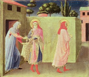 SS:n The Healing of Palladia. Cosmas ja Damian, predella Annalenan alttaritaulusta, 1434 (tempera paneelissa) tekijältä Fra Angelico