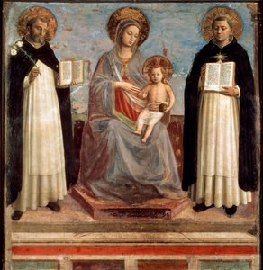 Neitsyt ja lapsi pyhien Dominicuksen ja Tuomas Akvinolaisen kanssa, 1424-1430 tekijältä Fra Angelico