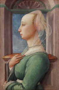 Nuoren naisen profiilimuotokuva tekijältä Fra Filippo Lippi