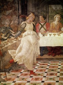 Salome tanssii Herodeksen juhlissa, yksityiskohta SS:n elämien freskosyklistä. Stefanuksen ja Johannes Kastajan freskojaksosta pääkappelista, 1452-64 (ks. myös 87055).
