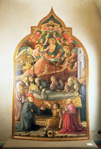 Pyhän Hieromuksen hautajaiset, 1450-1460 tekijältä Fra Filippo Lippi