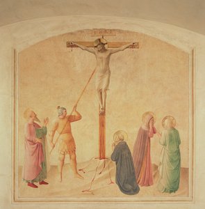 Ristiinnaulitseminen, lansettipidike, n. 1438-45 tekijältä Fra Angelico
