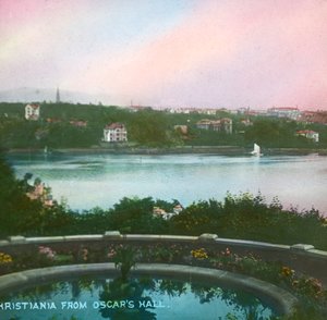 Näkymä Oscarshallista, Christiania, Oslo, Norja, 1800-luvun loppu - 1900-luvun alku.