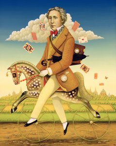 Lewis Carroll (1832-98) 2001 (öljy ja tempera paneelissa) tekijältä Frances Broomfield