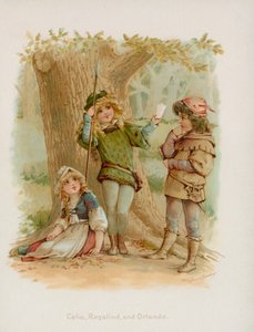 Celia, Rosalind ja Orlando Shakespearen Kuten haluat