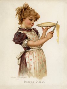 Tytöt: Isän illallinen (väri litho)