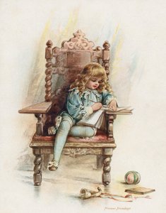 Kuningas Edward VI pitää päiväkirjaansa (kromoliittinen).