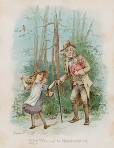 Pikku Nell ja hänen isoisänsä (chromolitho) tekijältä Frances Brundage