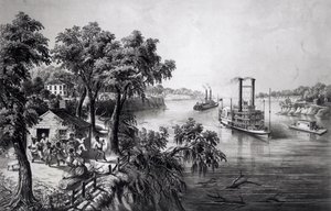 Low Water in Mississippi, pubi. Currier ja Ives, 1867 tekijältä Frances Flora Bond Palmer