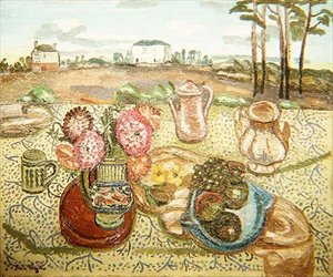A Country Window, n. 1929-31 (öljy kankaalle) tekijältä Frances Hodgkins