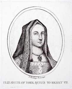 Elizabeth of York, kuningas Henrik VII:n kuningatar puoliso (kaiverrus) tekijältä Francesco (after) Bartolozzi