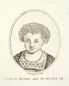 Prinssi Henrik, tuleva kuningas Henrik VIII, Henrik VII:n ja Yorkin Elisabetin poika (kaiverrus). tekijältä Francesco (after) Bartolozzi