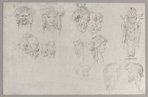 Tutkimukset päistä, n. 1744. tekijältä Francesco Algarotti