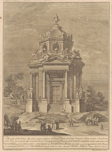 Prima Macchina Kiinalle vuodelta 1782: Numa Pompiliusin rakentama Januksen temppeli tekijältä Francesco Barbazza, after Giuseppe Palazzi