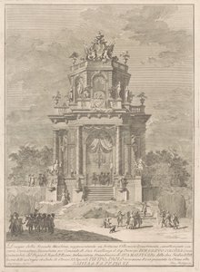 The Seconda Macchina for the Chinea 1782: Maaseutufestivaali yöllä tekijältä Francesco Barbazza, after Giuseppe Palazzi
