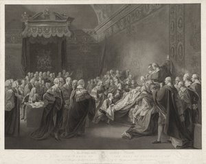 Dood van de Graaf van Chatham The Death of the Earl of Chatham (otsikko esineessä) tekijältä Francesco Bartolozzi