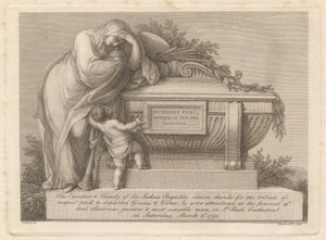 Sir Joshua Reynoldsin hautajaiskortti tekijältä Francesco Bartolozzi