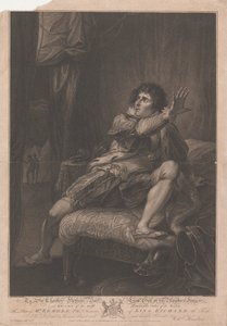Herra Kemble kuningas Richard Kolmannen hahmossa - "Richard III", näytös V, kohtaus V tekijältä Francesco Bartolozzi