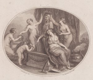 Rafaelin rintakuvan kruunaavat armot, 28. heinäkuuta 1788. tekijältä Francesco Bartolozzi