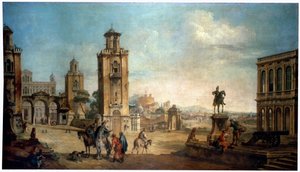 Näkymä kaupunkiin, 1700-luku.