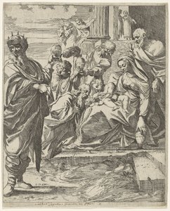 Kuninkaiden palvonta tekijältä Francesco Brizio (attributed to)