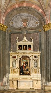 North Transept, Pyhän Nikolauksen alttari, Amigone ja Friar Mabila 1495, Madonna Enthroned ja Child St. Anna Pyhä Nikolaus Tolentino ja Jerome, Francesco Casella tekijältä Francesco Casella