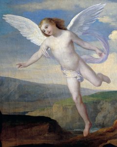 Enkeli, yksityiskohta enkelistä vierailemassa Hagarin ja Ismaelin luona, noin 1846, kirjoittanut Francesco Coghetti (1804-1875), öljy kankaalle, 96x132 cm