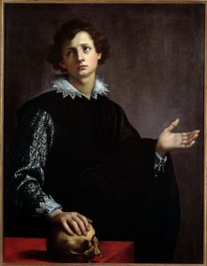 Nuoren miehen muotokuva. Francesco Curradon (1570-1661) maalaus (Vanita) tekijältä Francesco Currado