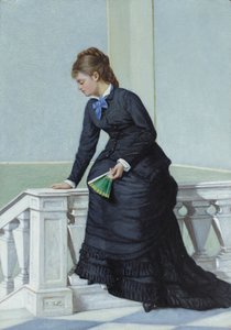 Mustasukkainen, noin 1875-78 (öljy paneelille). tekijältä Francesco Folli