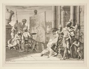 Apelles maalasi Campaspe, Aleksanteri Suuren rakastajatar, yksi kahdeksan vedoksen sarjasta (Varii Baccanali et istorie