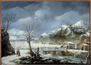 Francesco Foschin (kuollut 1805) talvimaisemamaalaus 1700-luvun Lille, Kuvataidemuseo
