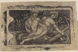 Triton ja Nymfi tekijältä Francesco Francia or Peregrino da Cesena