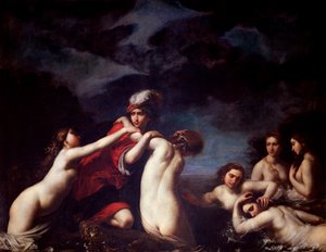 Francesco Furinin (1604-1646) maalaus Hylas ja nymfit Firenze, Palazzo Pitti