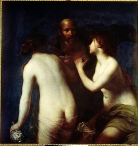 Loth ja hänen tyttärensä Francesco Furinin maalaus (1604-1646) 1600-luvun Madrid, Prado-museo.