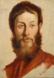 Taidemaalari Ernesto Rayperin (1840-1873) muotokuva Francesco Gandolfin (1824-1873) maalaus 1866 Su. 40x28 cm Genes Nervi, Modernin taiteen galleria, inv. 0654 tekijältä Francesco Gandolfi
