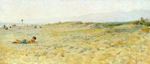 Francesco Giolin (1846-1922) ranta Cinqualessa, öljy paneelille