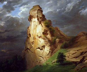 Sepayn linnoitus lähellä Viggiua, kirjoittanut Francesco Gonin (1808-1889), öljy kankaalle, 81x100 cm