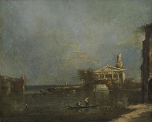 Laguuni Venetsian lähellä tekijältä Francesco Guardi (attributed to)
