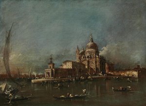 Näkymä Santa Maria della Salutelle ja Doganalle tekijältä Francesco Guardi