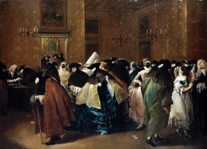 Kasino (alennettu) Venetsiassa - Guardi, Francesco (1712-1793) - Öljy kankaalle - 77,5x107,5 - Yksityiskokoelma tekijältä Francesco Guardi