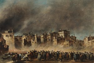Tulipalo San Marcuolan korttelissa tekijältä Francesco Guardi