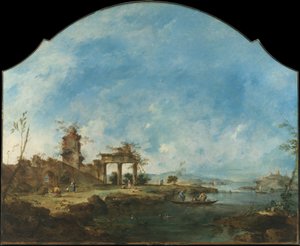 Fantastinen maisema, noin 1765 tekijältä Francesco Guardi