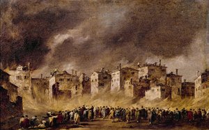 Tuli öljyvarastossa San Marcuolassa, 1790 tekijältä Francesco Guardi