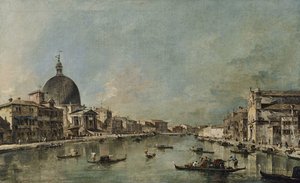 Grand Canal ja San Simeone Piccolo ja Santa Lucía tekijältä Francesco Guardi