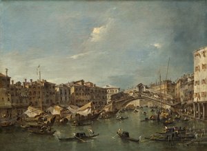 Grand Canal ja Rialto-silta, Venetsia tekijältä Francesco Guardi