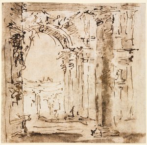 Piirustuspari: Luonnos Villa Pisanin ja Piazza San Marcon labyrintista..., 1773-1778. tekijältä Francesco Guardi