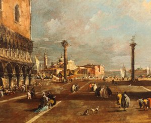 Piazza San Marco kohti San Giorgio Maggiorea, kirjoittanut Francesco Guardi (1712-1793), öljy kankaalle, 45x72 cm tekijältä Francesco Guardi