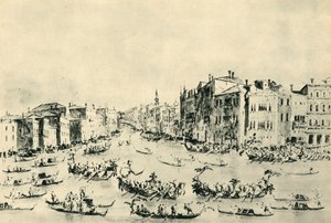 Regatta Grand Canalilla, Venetsia, 1700-luvun puolivälissä, 1943. tekijältä Francesco Guardi