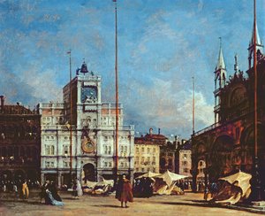 Kellotorni, Venetsia, noin 1760 tekijältä Francesco Guardi