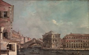Grand Canal Rialton yläpuolella, 1760-luvun lopulla. tekijältä Francesco Guardi